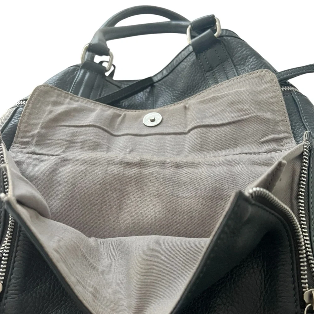 THE DAY & MOOD HANNAH BAG leather Anthropologie dual Handle removable strap Grey